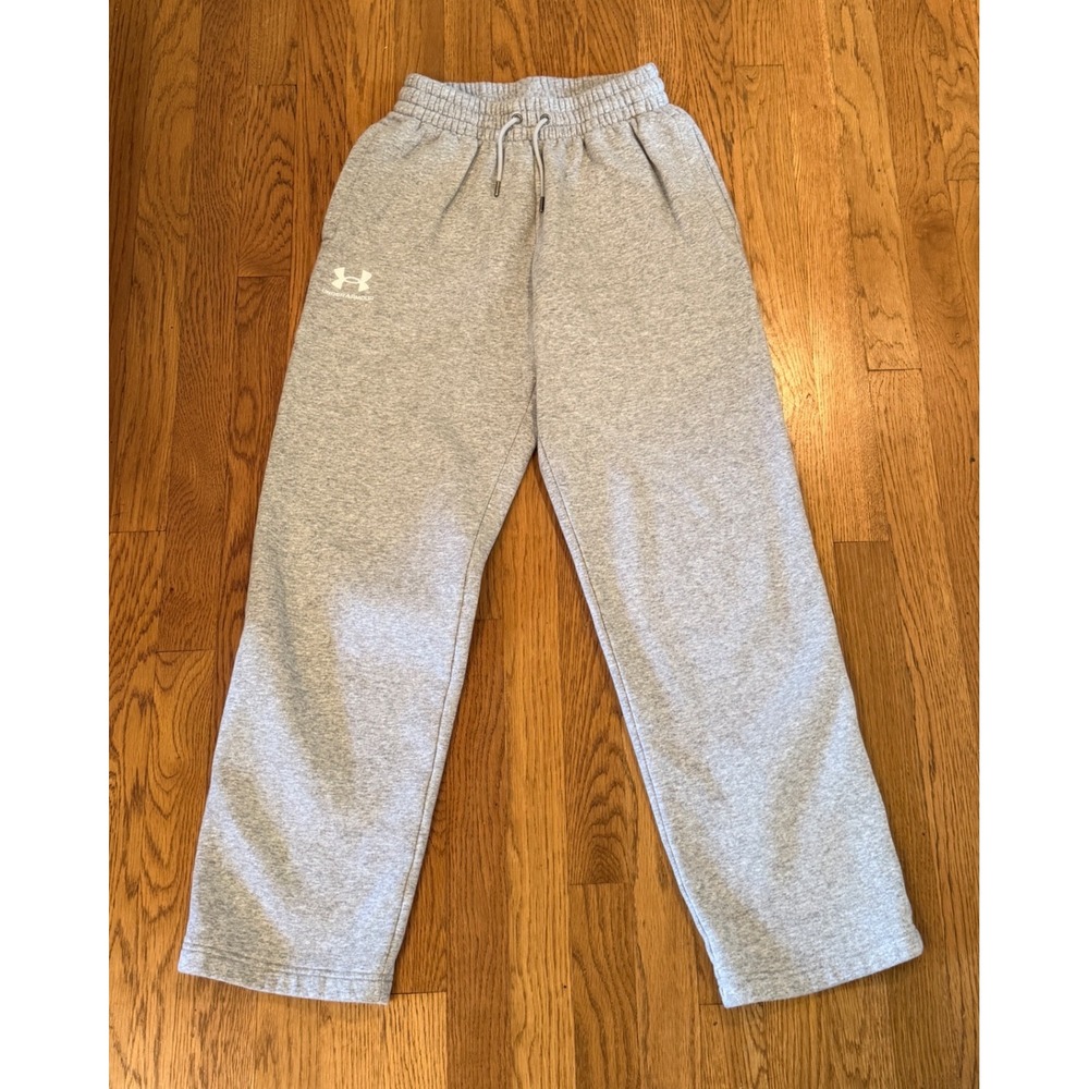 Under Armour Mens Rival Fleece Sweatpants Gray Straight Leg Size Small